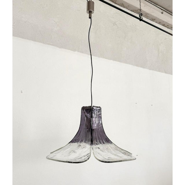 Model LS185 Pendant in Crystal-Purple Murano Glass by Carlo Nason for Mazzega, 1960s For Sale - Image 10 of 16