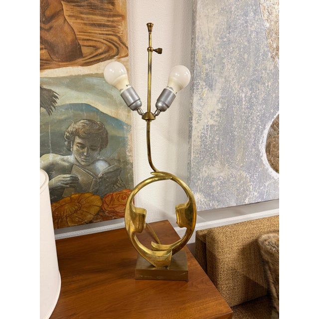 1970’s Willy Daro Brass Lamp For Sale - Image 11 of 18
