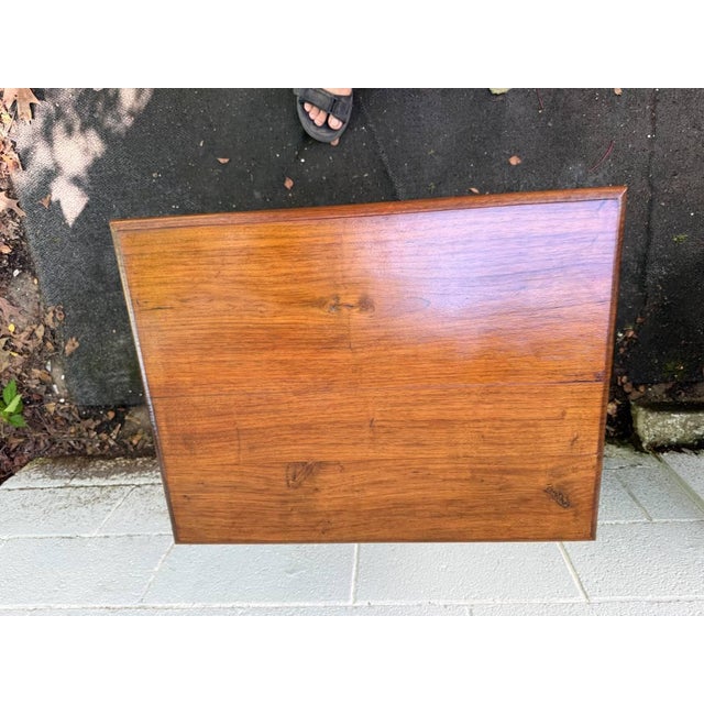 Antique Federal Style Solid Walnut Side Table. Circa 1940s For Sale - Image 12 of 17