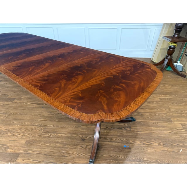 Classic Scallop Cornered Mahogany Dining Table by Leighton Hall - Showroom Sample For Sale - Image 9 of 14