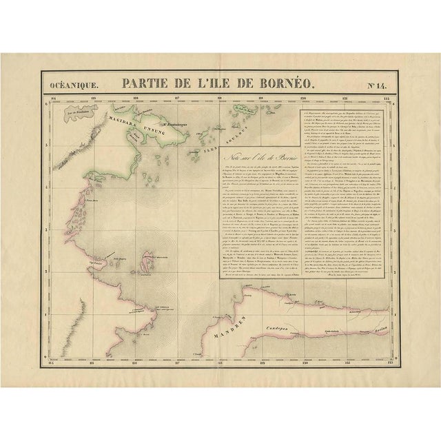 Early 19th Century Antique Map of North East Borneo and North Sulawesi by P.M.G. Vandermaelen, 1827 For Sale - Image 5 of 5