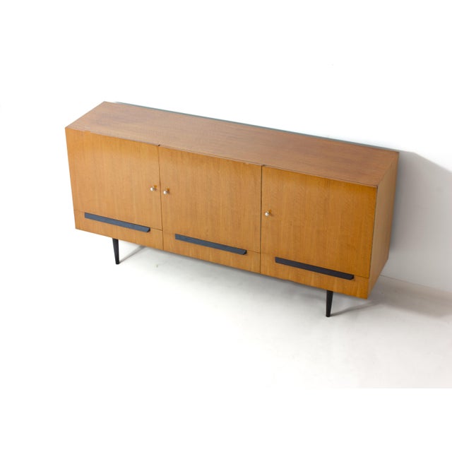 Modernist Belgian Sideboard in Maple, 1960s For Sale - Image 10 of 11