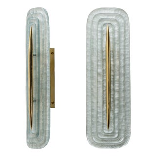 Modern Murano Glass Teal and Brass Sconces, Italy, 2000, Set of 2 For Sale