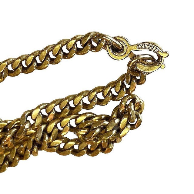 1970s 18k Gold Plate Pendant Fairchild Serpent Pencil W/ Curb Link Chain Necklace For Sale In Los Angeles - Image 6 of 6