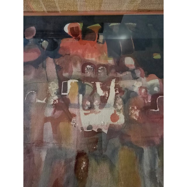 Vintage Mid Century Modern Watercolor Painting Impressionist For Sale - Image 10 of 12