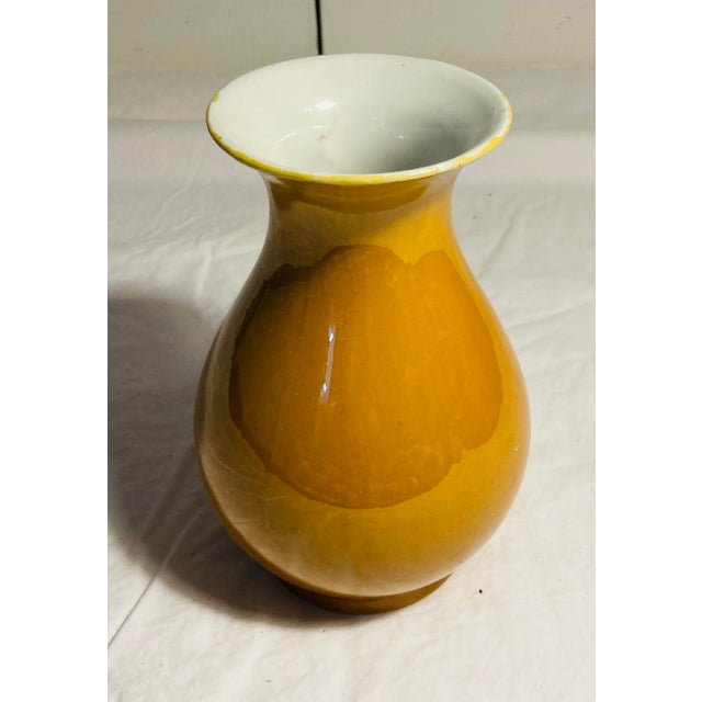 Chinese Vintage Chinese Small Vase Classic Plum Shape Burnt Orange Exterior For Sale - Image 3 of 5