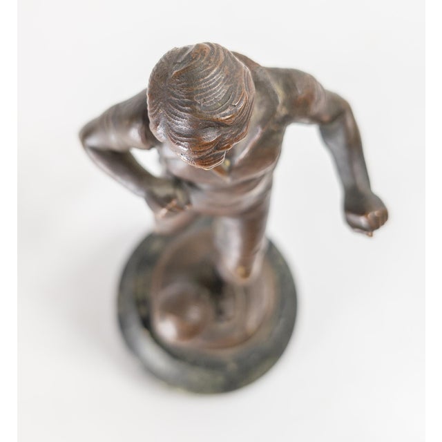 Metal Early 20th Century Austrian Bronze of a Footballer Soccer Player For Sale - Image 7 of 10