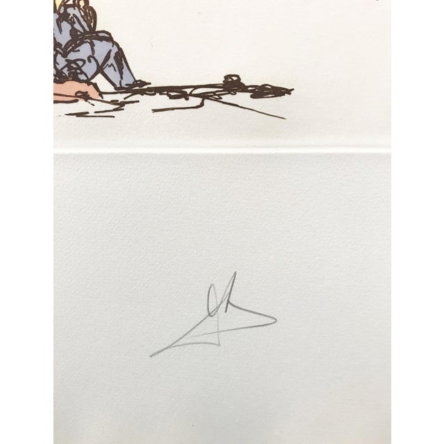 Aquatint and etching on Arches paper from Historia de Don Quixote de la Mancha. Hand signed lower right by Salvador Dali....