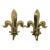 Vintage Pair of Fleur De Lis Brass Wall Sconces For Sale