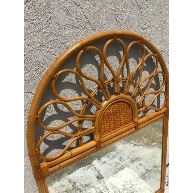 Mid-Century Modern Large 1970s Bamboo Mirror For Sale - Image 3 of 11