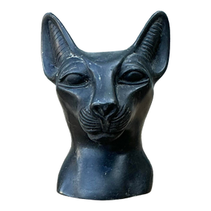 Vintage Metal Cat Head Paperweight