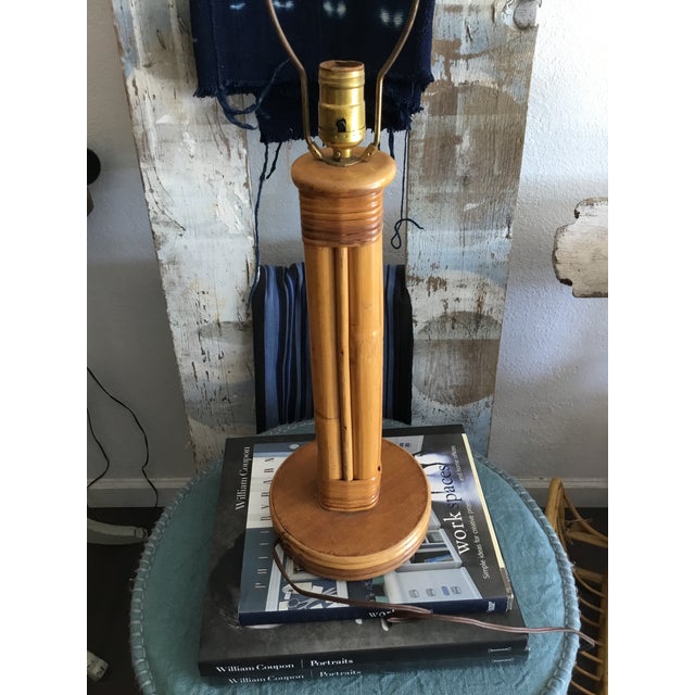 Mid Century Rattan Table Lamp For Sale - Image 4 of 13