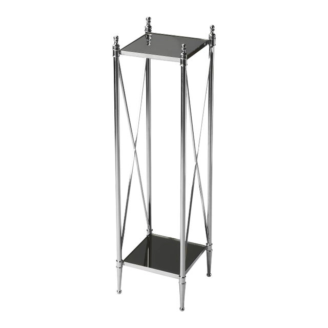 Deidre Glass & Metal Pedestal Plant Stand, Multi-Color For Sale