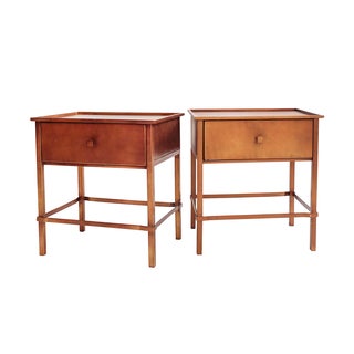 Dark Brushed Metal Nightstands - Pair For Sale