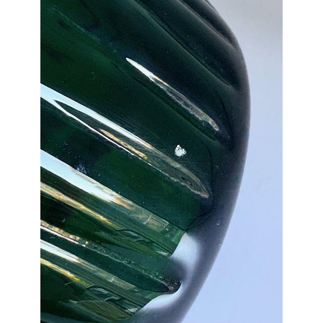 Mid-Century Emerald Green Glass Collar Vase attributed to Bertil Vallien for Boda / Åfors, 1960s For Sale - Image 12 of 14
