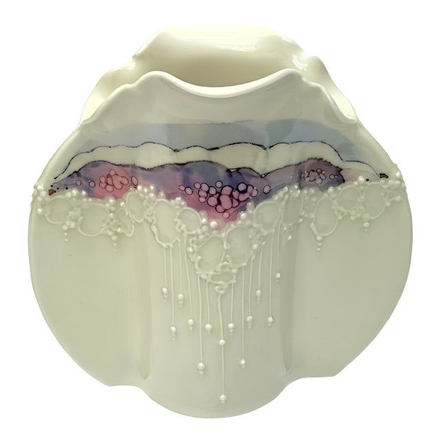 Distinctive Slender Artisanal Pottery Vase by Carolyn Carroll, Signed For Sale