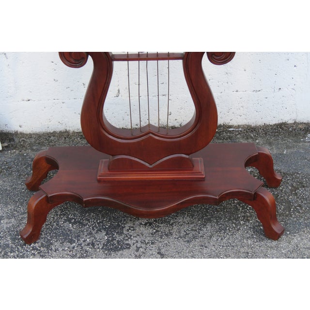 Victorian Style Marble Top Harp Design Console Entry Table 6242 For Sale - Image 4 of 17