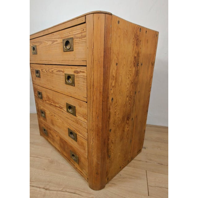 Vintage Campaign Pine Chest of Drawers, 1960 For Sale - Image 11 of 18