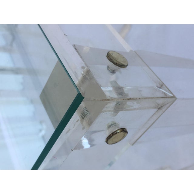 Transparent Set of Vintage Lucite and Glass Nesting Tables For Sale - Image 8 of 10
