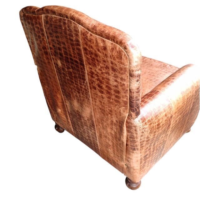 Rustic 1990s Rare Genuine Leather Recliner- Blend of Western Sophistication & Modern Comfort. For Sale - Image 3 of 12