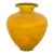 Hand-Blown Amber Studio Art Glass Vase With Internal Crystalline Feathering For Sale