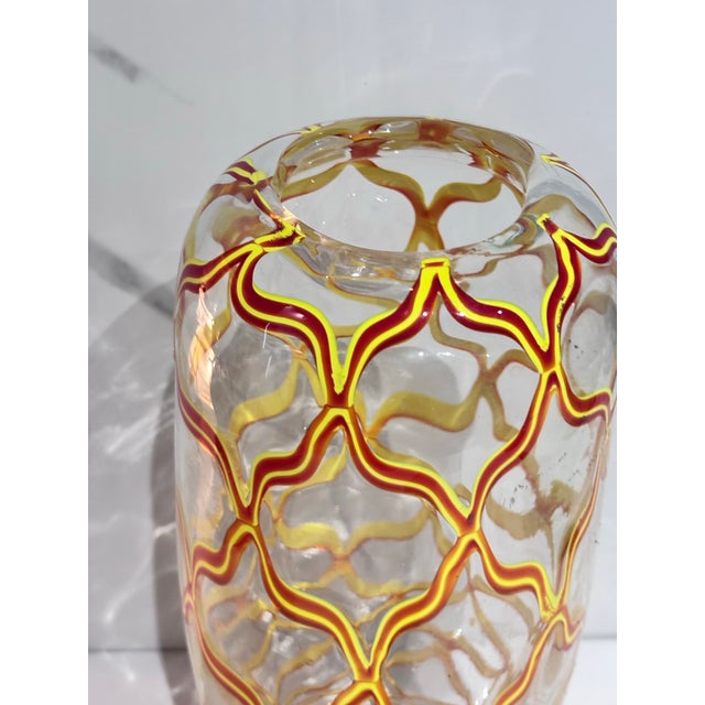 Art Deco Aureliano Toso Vase in Murano Glass Circa 1970. For Sale - Image 3 of 7