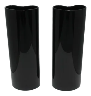Black Vases Organic Modern Style Euro '90s, Pair