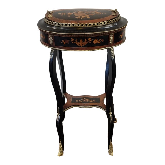 French Empire Marquetry Planter Napoleon III Period 19th Century Thuja and Ebonized Wood Inlaid For Sale
