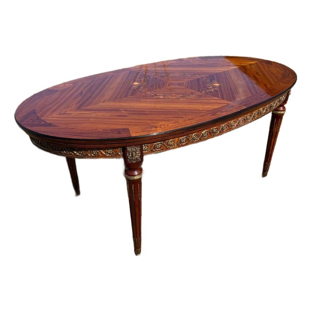 Long French Louis XVI Dining Table Mahogany 1900s For Sale