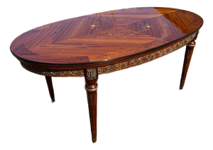 Long French Louis XVI Dining Table Mahogany 1900s