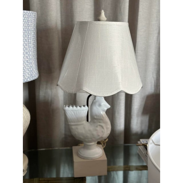 1970s White Farmhouse Style Table Light For Sale - Image 5 of 7