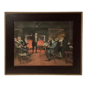 Late 19th Century Large W.D.Sadler Print Hand Colored by w.w. Hall, Framed
