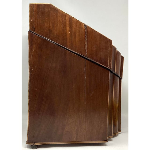 18th C Mahogany Inlaid Knife Box Converted to Stationary Box in 19th C. For Sale In Phoenix - Image 6 of 11