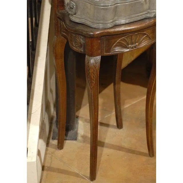 18th Century Louis XV Period Pewter Lavabo Mounted on Walnut Stand For Sale - Image 9 of 11