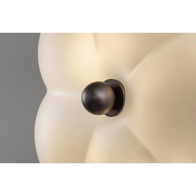 Hana MD Flush Mount in Borosilicate Glass & Brass Finish by Schwung For Sale - Image 15 of 18