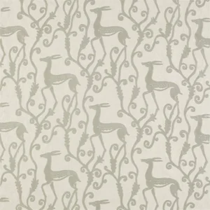 Zoffany Deco Deer Fabric in Empire Grey