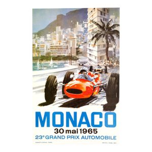 Monaco Grand Prix 1965 Michael Turner Vintage French Automobile Racing Poster