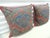 Red & Blue Modern Square Decorative Pillows From Portugal - A Pair For Sale - Image 4 of 5