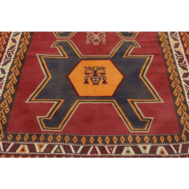 Vintage Persian Shiraz Kilim Rug - 05'06 X 09'08 For Sale - Image 4 of 9