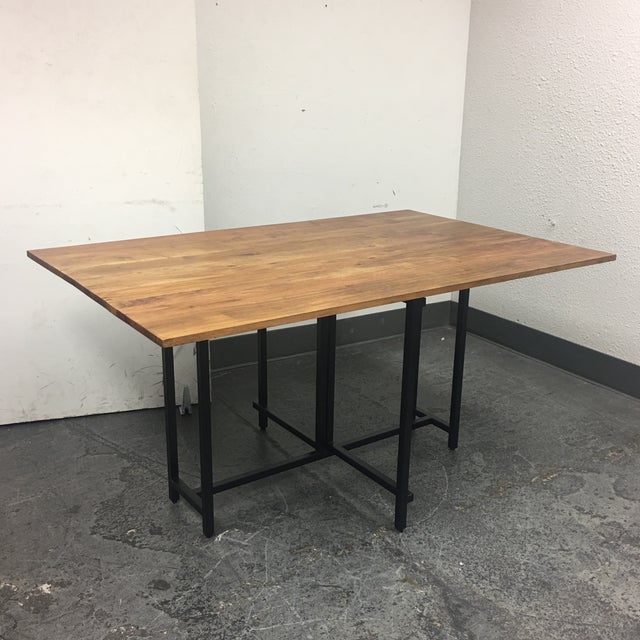 Crate & Barrel Origami Drop Leaf Dining Table | Chairish