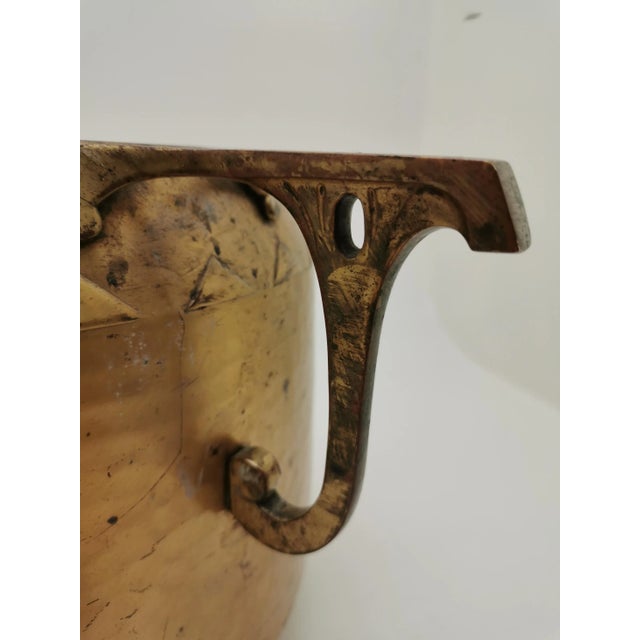 Large Art Nouveau Cachepot Plant Pot in Brass, 1890s For Sale - Image 3 of 7