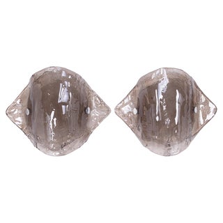 Large Smoked Murano Glass Wall Lights from Kalmar, 1960s, Set of 2 For Sale
