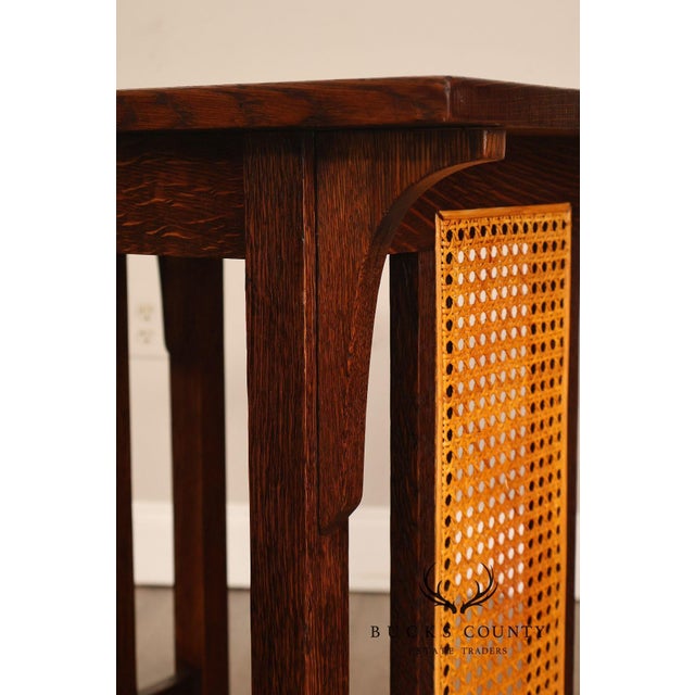 High Quality American Made Antique Stickley Brothers Arts & Crafts Side Table Featuring A Solid Oak Frame With Rich Grain,...