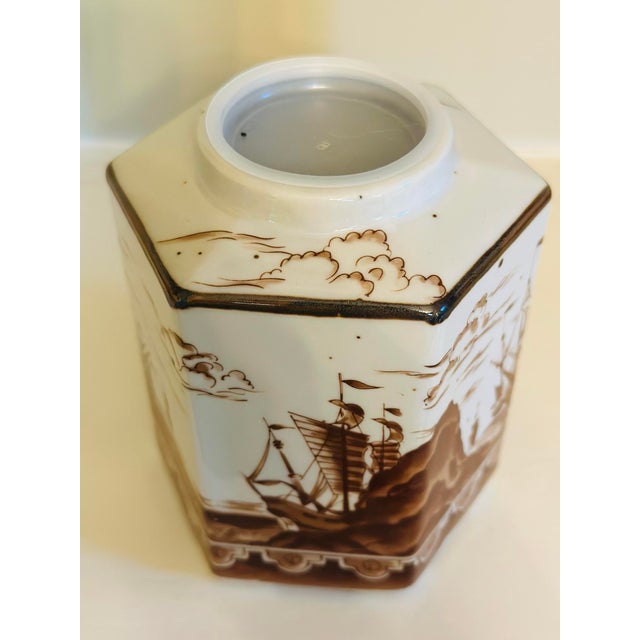 Ceramic Vintage Nautical Ceramic Tea Caddy For Sale - Image 7 of 8