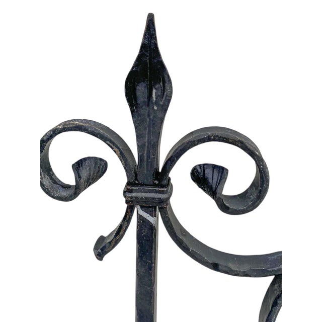 Black Vintage Wrought Iron Wall Bracket, 1940s For Sale - Image 8 of 13
