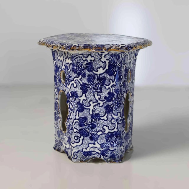 European Garden Table - Antique Glazed Stoneware For Sale In Providence - Image 6 of 8