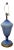 Huge Vintage Hollywood Regency Seguso Blue Murano Glass Lamp For Sale