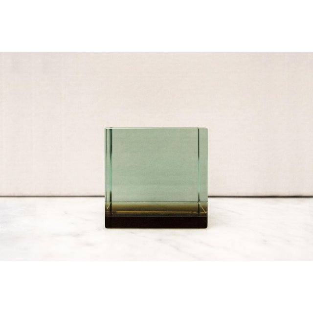Glass Solidi Paperweight Cube from Fontana Arte, 1980s For Sale - Image 3 of 5