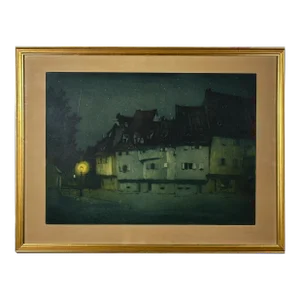 Jean-Jacques Waltz ‘Hansi’ - Antique Evening Cityscape Aquatint Etching, Signed