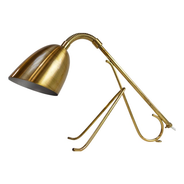 Swedish Brass Table Lamp, 1950s For Sale
